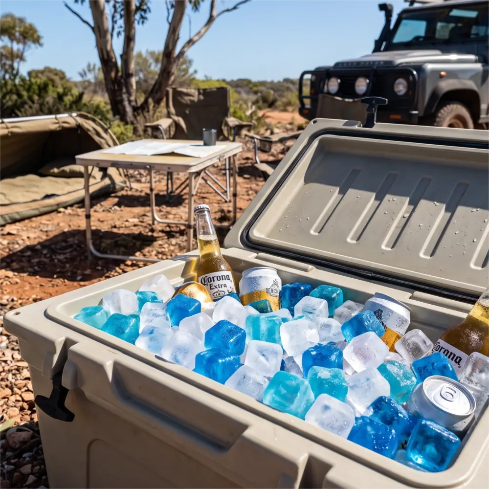 Keeping food and drinks cold at a campsite with CHLAX reusable ice