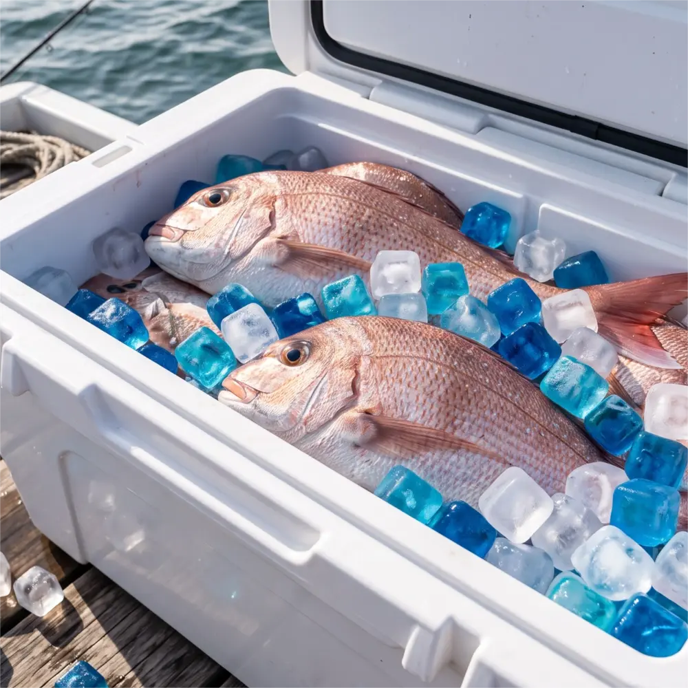 Keeping fish fresh on a fishing trip with CHLAX reusable ice