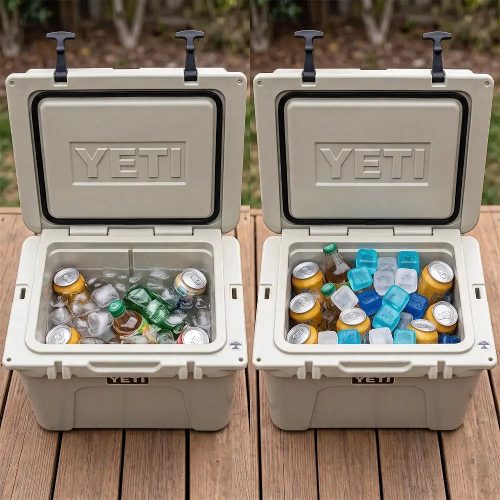 CHLAX reusable ice cubes compared with regular ice