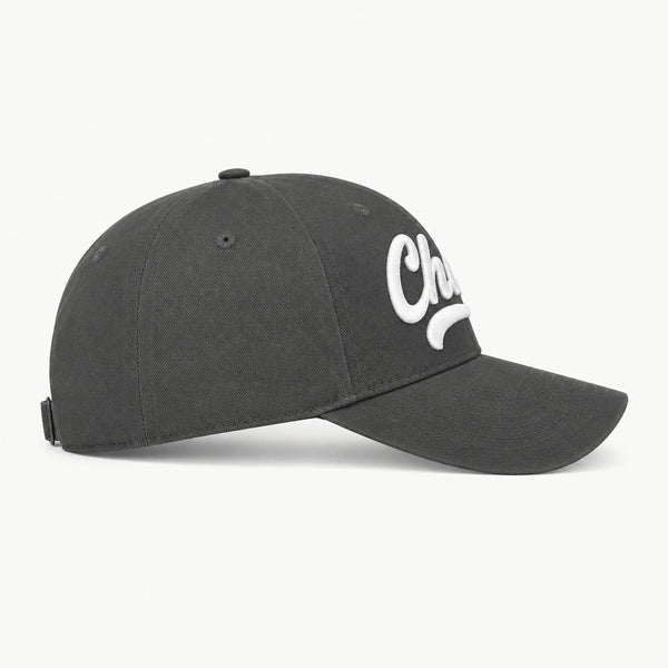 Black baseball cap on a white background