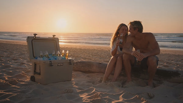 Epically cool drinks at dusk with CHLAX reusable ice in a YETI esky video 